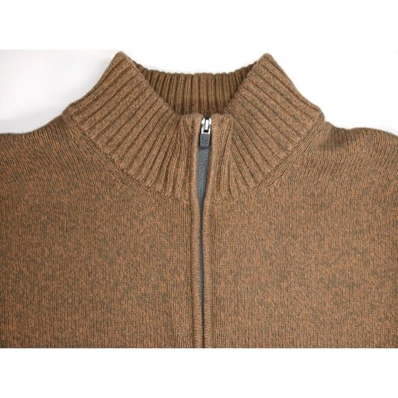 Eddie Bauer Mens 2XL Brown Pullover Sweater Cotton Quarter Zip Rib Knit Grandpa - Picture 5 of 10